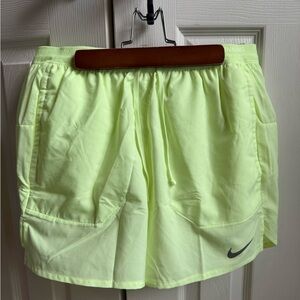 Nike Stride Neon Yellow Running Shorts